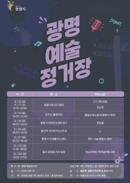 광명예술정거장 버스킹 안내문