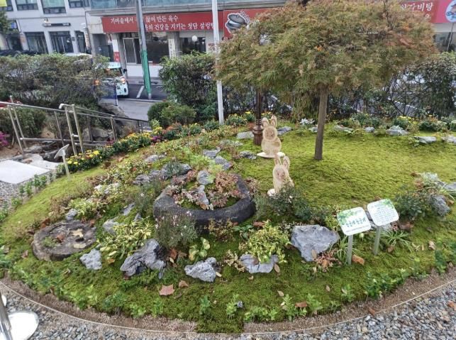 원미구청 일원에 조성된 이(끼)로운 탄소중립 마을 정원 모습