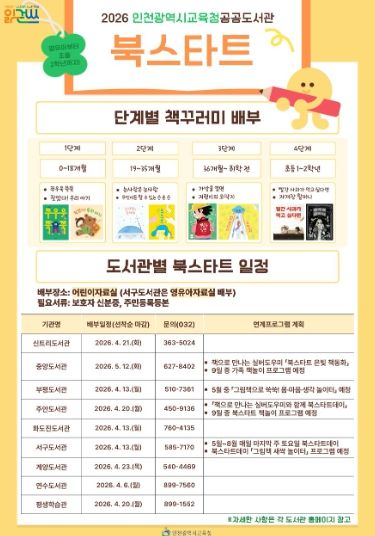 인천광역시교육청 공공도서관·평생학습관, 2026년 북스타트 운영